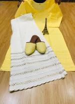 Yellow Pure Cotton Festival Wear Chiikankari Kurti With Sharara